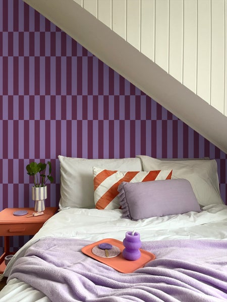 ESTAhome Tapete Streifen Aubergineviolett - 50 x 900 cm - 131423