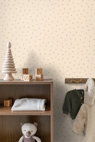 ESTAhome Tapete Punkte Beige - 53 cm x 10.05 m - 139722