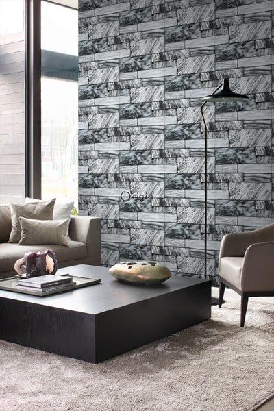 Origin Wallcoverings Tapete Marmor-Optik Schwarz und Weiß - 53 cm x 10.05 m - 337253