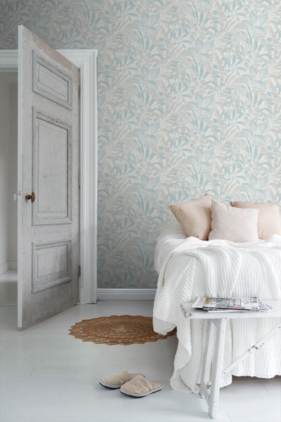 Sanders und Sanders Tapete Blätter Graublau - 53 cm x 10 m - 640230