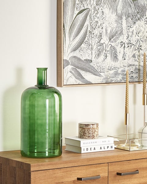 Blumenvase KORMA Glas 45 cm Smaragdgrün