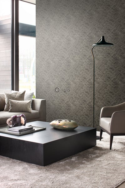 Origin Wallcoverings Tapete Metallplatten Braun - 53 cm x 10.05 m - 337244