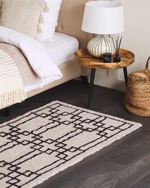 Teppich TURHAL Beige 80 x 150 cm Baumwolle