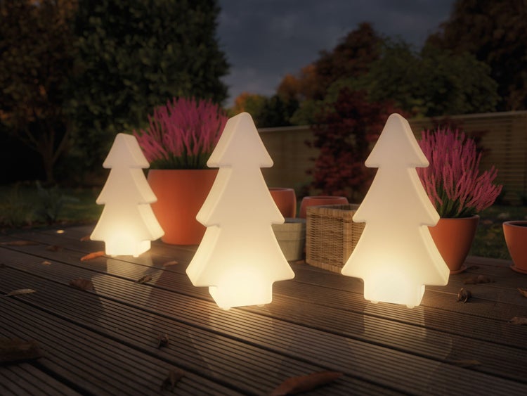 Plug & Shine Set LED Lichtobjekt Tree inkl. 2m-Kabel und Trafo IP67 3000K 2,8W Weiß