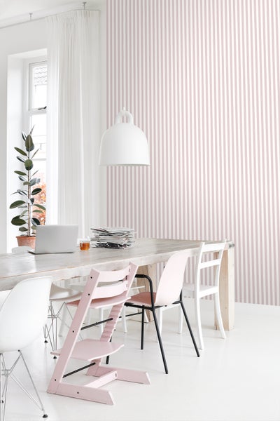 ESTAhome Tapete Streifen Helllila und Weiß - 50 x 900 cm - 130952