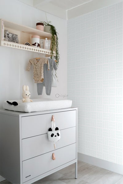 Origin Wallcoverings Tapete Blätter Weiß und Mintgrün - 53 cm x 10.05 m - 347499