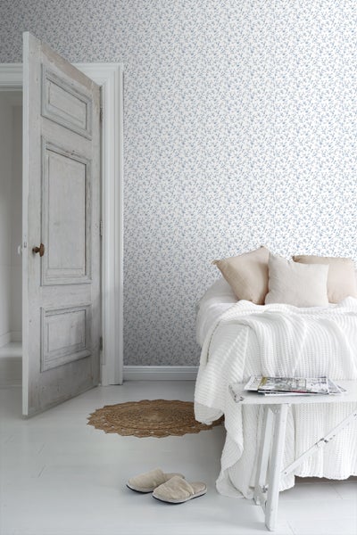 Sanders und Sanders Tapete Blumen Blau und Weiß - 53 cm x 10 m - 640407