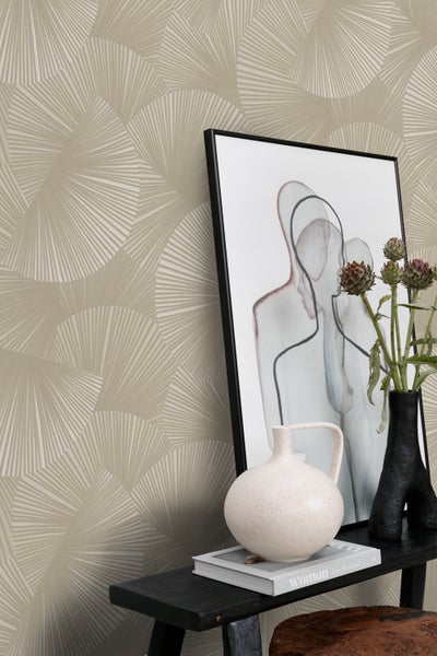 Sanders und Sanders Tapete 3D-Muster Helltaupe - 53 cm x 10.05 m - 935351