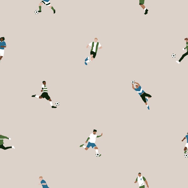 ESTAhome Tapete Fußballspieler Beige - 50 x 900 cm - 131279