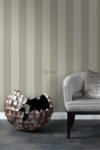 Origin Wallcoverings Tapete Streifen Hellbraun - 53 cm x 10.05 m - 347014