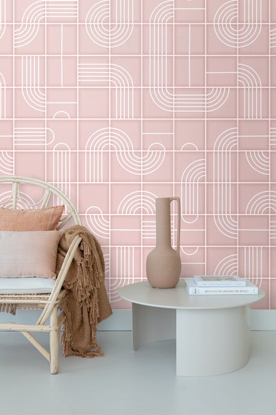 ESTAhome Fototapete 3D-Muster Altrosa - 150 x 279 cm - 159364