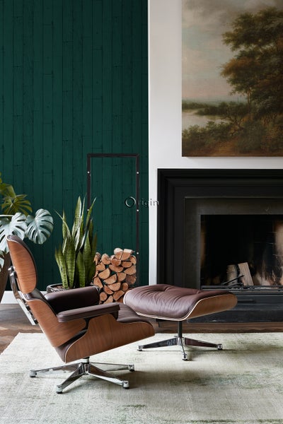 Origin Wallcoverings Tapete Holz-optik Smaragdgrün - 53 cm x 10.05 m - 347536