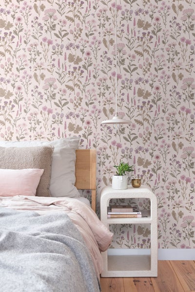 Sanders und Sanders Tapete Feldblumen Violett - 50 x 900 cm - 935377
