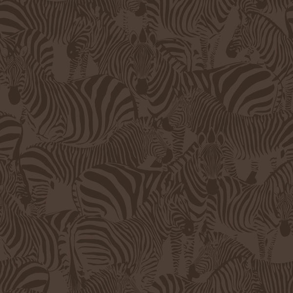 Origin Wallcoverings Tapete Zebras Dunkelbraun - 50 x 900 cm - 347912