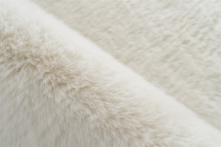 Hochflor Teppich Kassian Weiß Uni Ø 100 cm