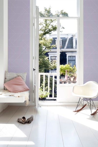 ESTAhome Tapete grafische Linien Violett - 53 cm x 10.05 m - 139574