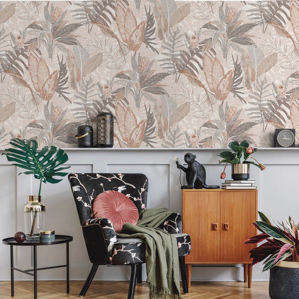 Sanders und Sanders Tapete Blätter Beige - 53 cm x 10 m - 640240