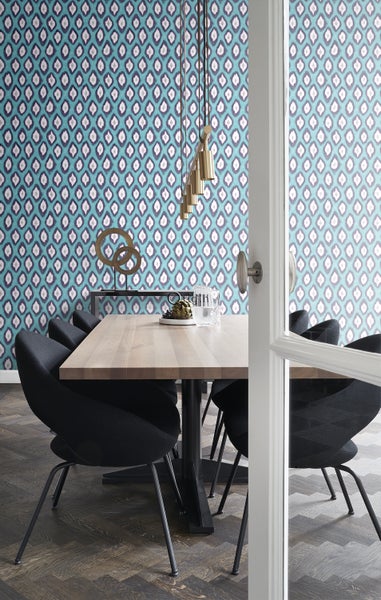 Origin Wallcoverings Tapete Ikat-Motiv Türkis - 53 cm x 10.05 m - 346917