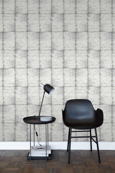 ESTAhome Tapete Zinkplatten Hellgrau - 53 cm x 10.05 m - 138877