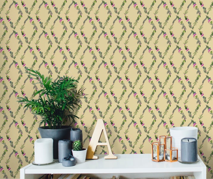 Walls4You Tapete tropische Pflanzen Gelb und Grün - 53 cm x 10 m - 640108