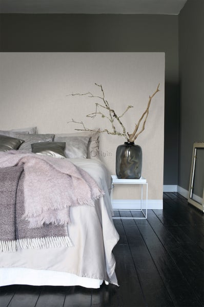 Origin Wallcoverings Tapete Leinen-Optik Graurosa - 53 cm x 10.05 m - 346625