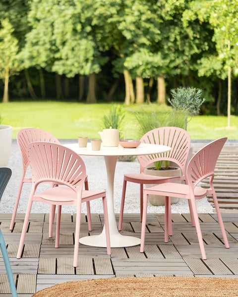 Gartenstuhl 4er Set OSTIA Pastellrosa