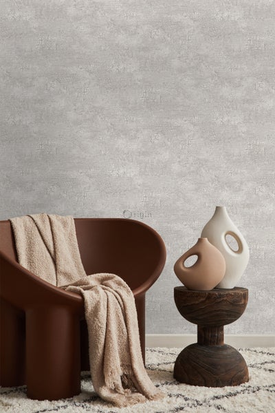 Origin Wallcoverings Tapete Naturstein mit Craquelé-Effekt Hellgrau - 53 cm x 10.05 m - 347565