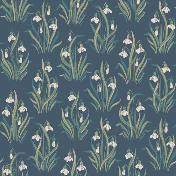 Borastapeter Tapete Blumen Graublau - 53 cm x 10.05 m - 660592