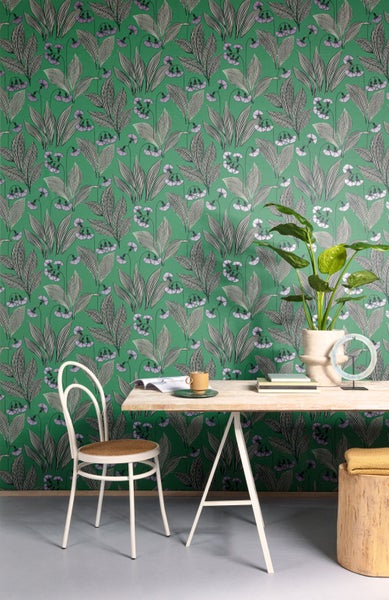 Masureel Tapete Blumen Grün - 53 cm x 10.05 m - 632062