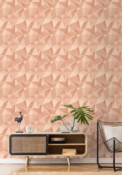 Sanders und Sanders Tapete 3D-Muster Terrakottarosa - 50 x 900 cm - 935273
