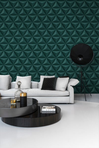 Origin Wallcoverings Tapete 3D-Muster Petrolblau - 53 cm x 10.05 m - 347817