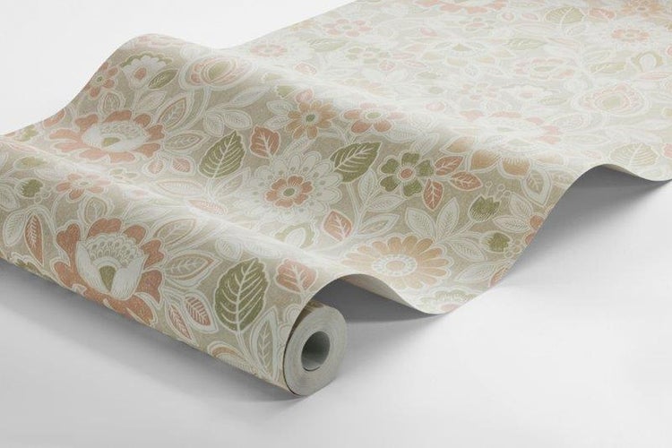 Borastapeter Tapete Blumen Beige - 53 cm x 11.2 m - 660155