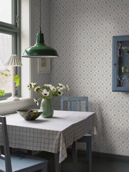 Borastapeter Tapete Blumen Blau - 53 cm x 10.05 m - 662575