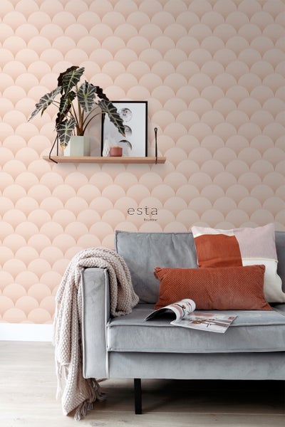 ESTAhome Tapete Art Decó Muster Hellrosa - 50 x 900 cm - 139465