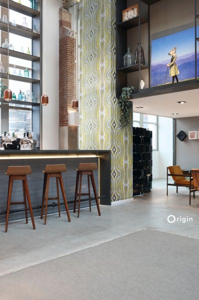 Origin Wallcoverings Tapete grafische Linien Ockergelb - 53 cm x 10.05 m - 347225