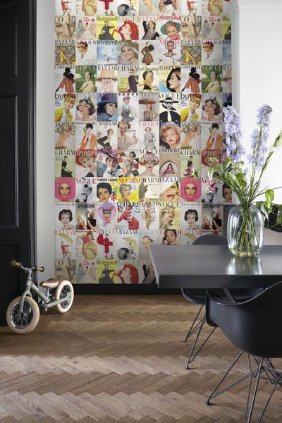 ESTAhome XXL-Vliestapete Zeitschriften-Covers Mehrfarbig - 50 x 900 cm - 158104