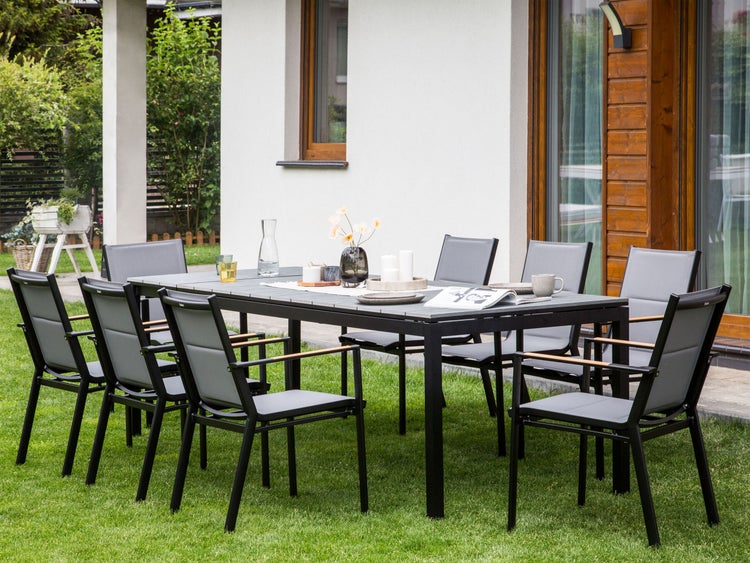 Ausziehbarer Gartentisch TOFANE 90 cm 198/248 cm Grau
