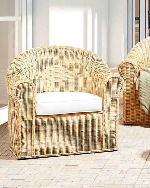 Gartensessel LIVADEIA Rattan Naturfarben