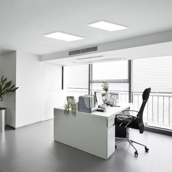 LED Panel-Deckenleuchte CARENTE Länge 59,5 cm, rahmenlos, viele Funktionen, aus Metall und Kunststoff, weiß, integrierte LEDs