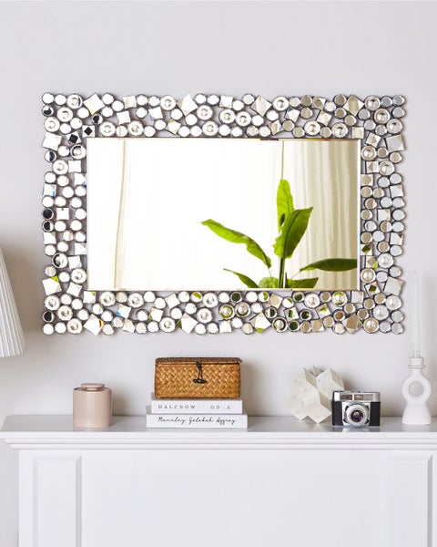 Wandspiegel MERNEL 60 cm 90 cm Silber