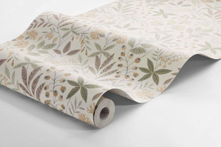 Borastapeter Tapete Blumen Graublau - 53 cm x 11.2 m - 660144