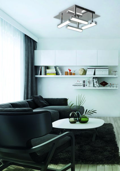 Quadratische Deckenleuchte mit vier LED-Leuchten