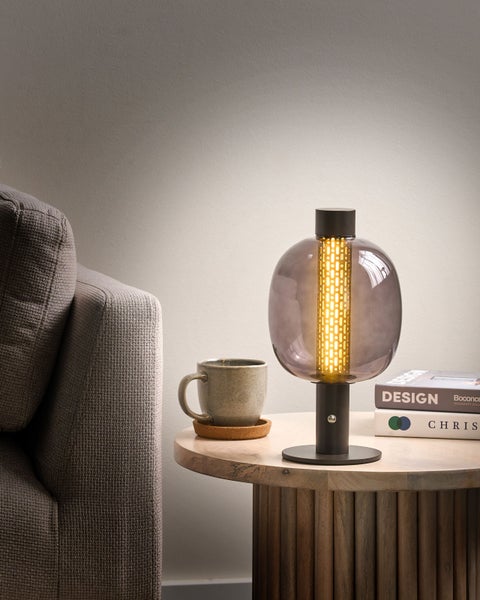 Kabellose LED Tischlampe PULANGI mit Dimmer Metall Schwarz