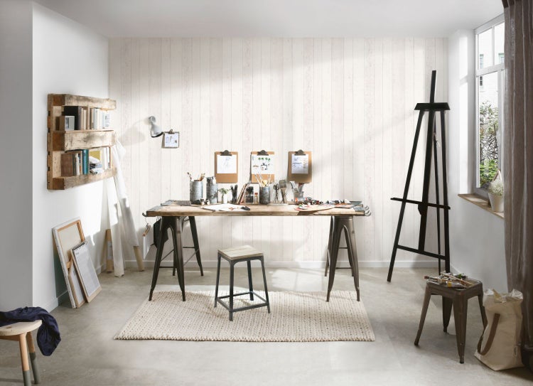 Tapete mit Holzplankenmuster