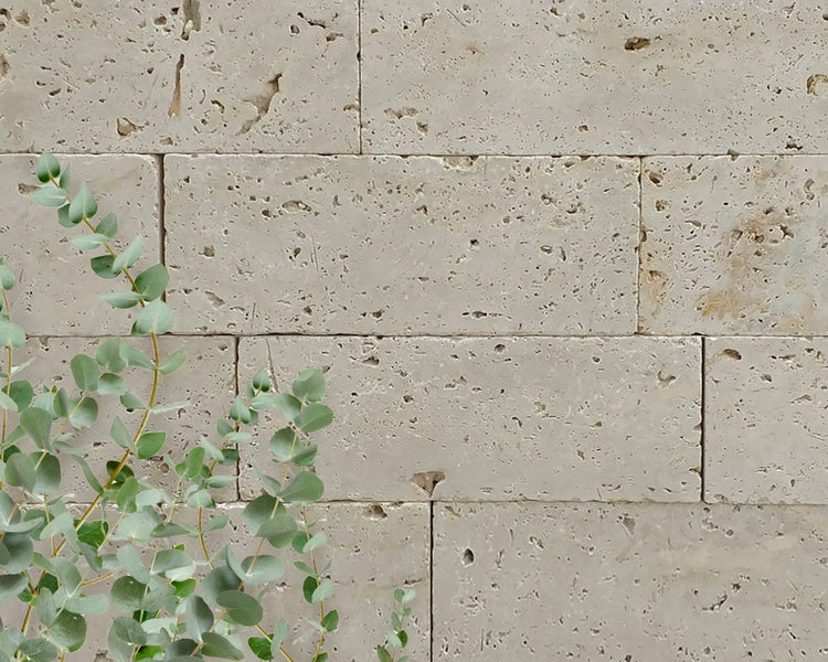 Wohnrausch Naturstein Mauersteine Travertin EXTRA LIGHT, gesägt, getrommelt, beige, L 15-50, B 18-20, H 15 cm, 1 qm