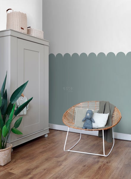 ESTAhome Fototapete halbhohe Wandverkleidung Vintage Blau - 100 x 279 cm - 159234