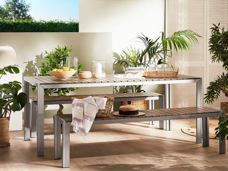 Gartenmöbel Set mit Bänken 6-Sitzer NARDO Braun