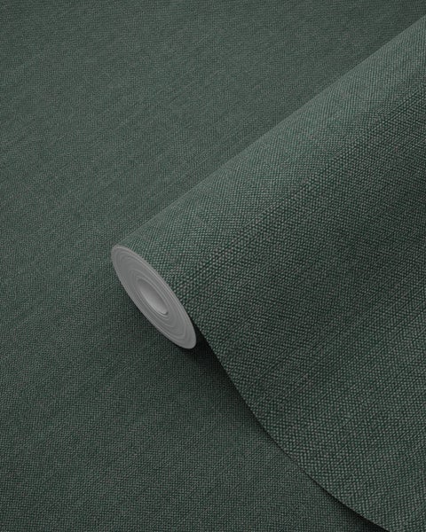 Origin Wallcoverings Tapete Leinen-Optik Moosgrün - 53 cm x 10.05 m - 347636