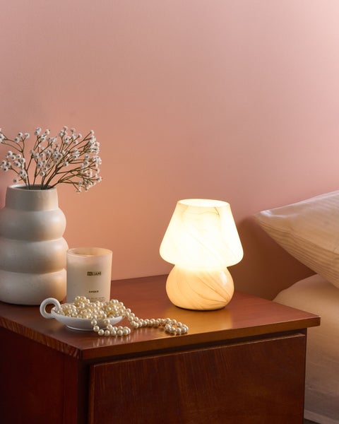 Tischleuchte LOBO Glas Beige