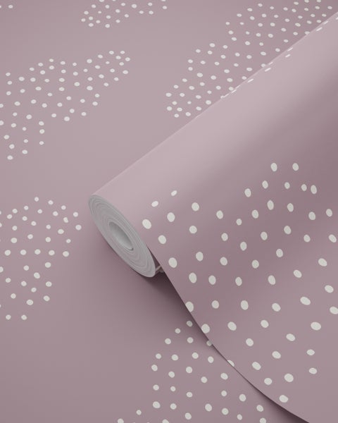 ESTAhome Tapete kleine Wolken Lila - 50 x 900 cm - 131225